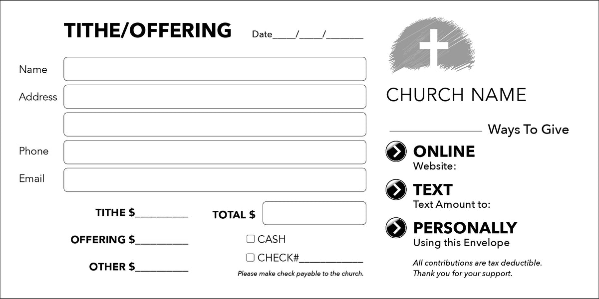 Custom Offering Envelope Template 6