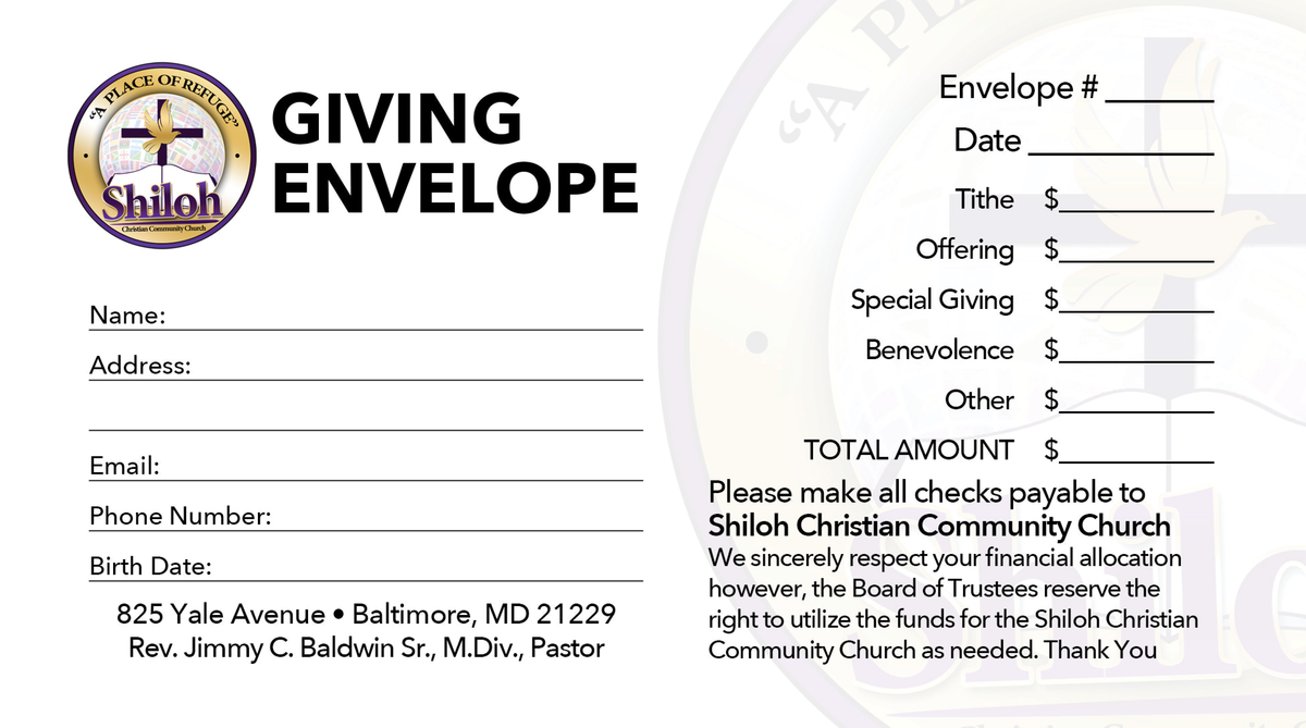 Church Offering Envelopes
