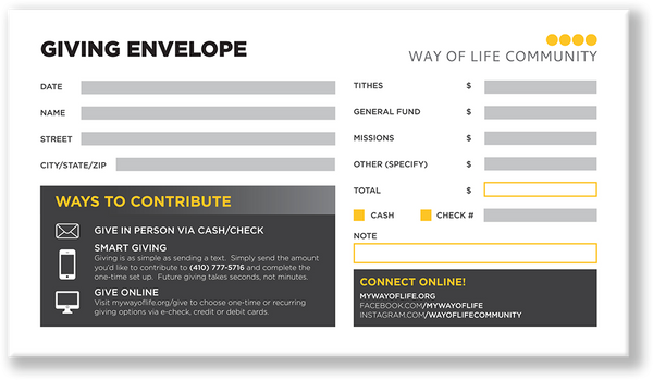 Tithe Envelopes and Offering Envelopes